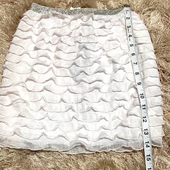 NWT Designer Kidz white silver ruffle skirt 12 - Picture 6 of 7